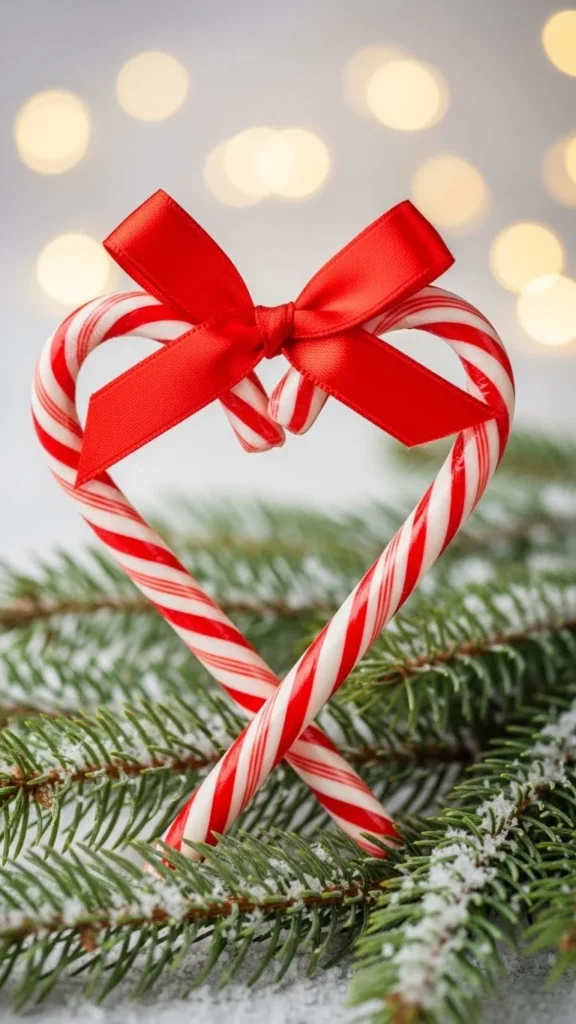 Bow-Tied Candy Cane Heart