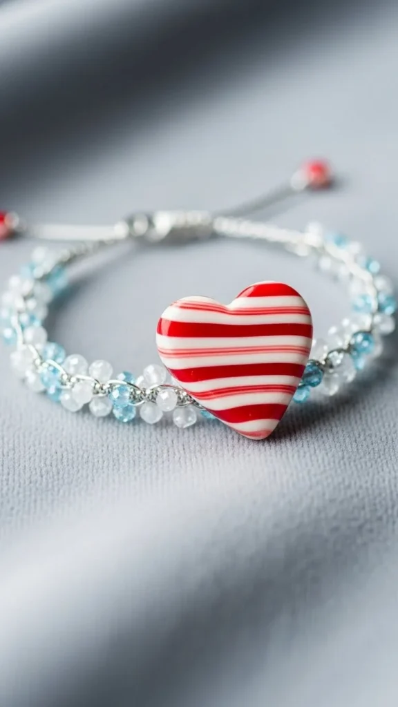 Candy Cane Heart Bracelet Style