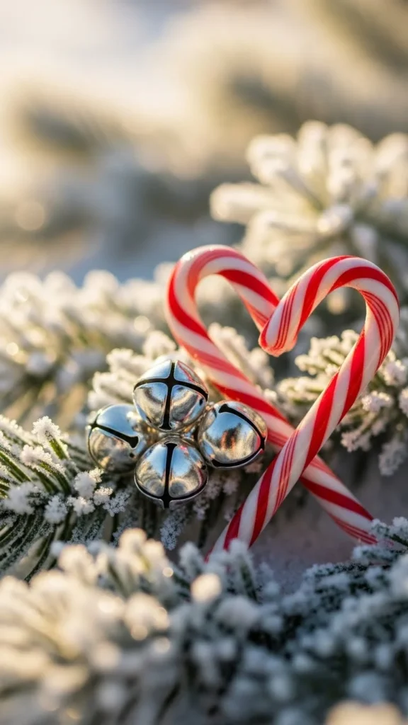 Candy Cane Heart With Little Bells