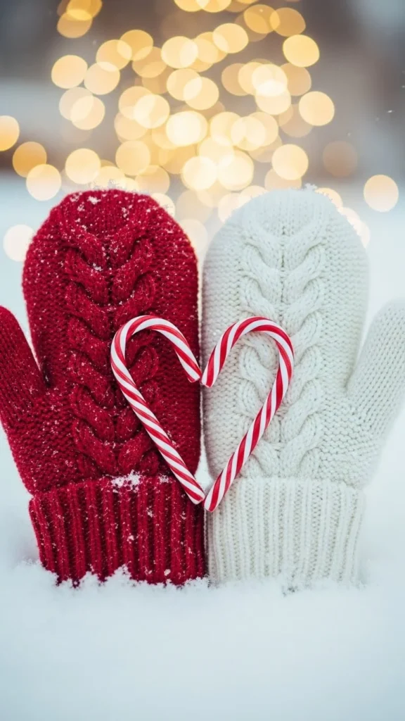 Candy Cane Heart With Mittens