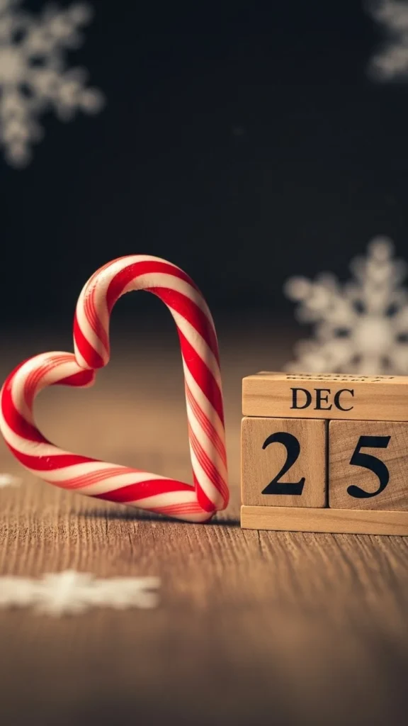 Candy Cane Heart With Tiny Date