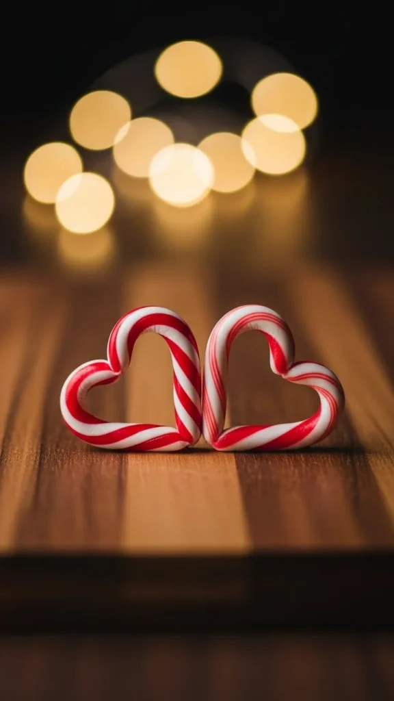 Double Candy Cane Heart Pair