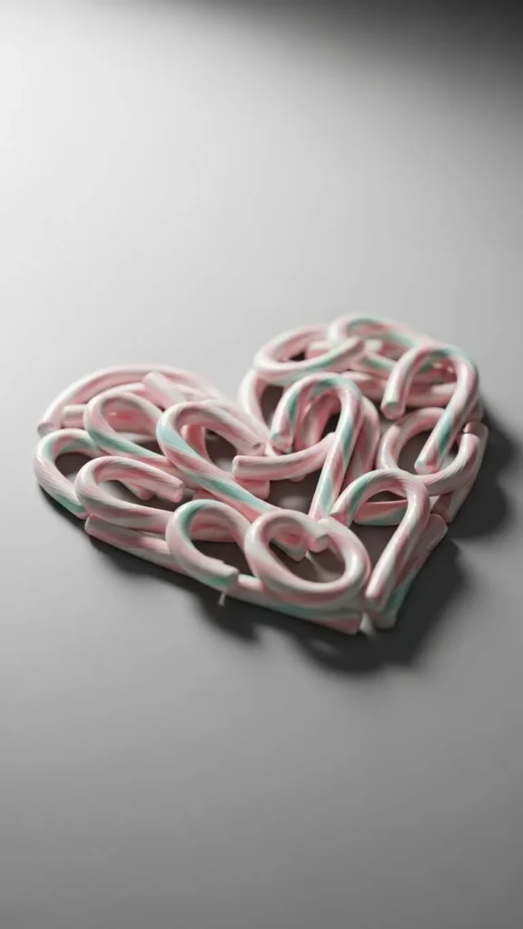 Pastel Candy Cane Heart