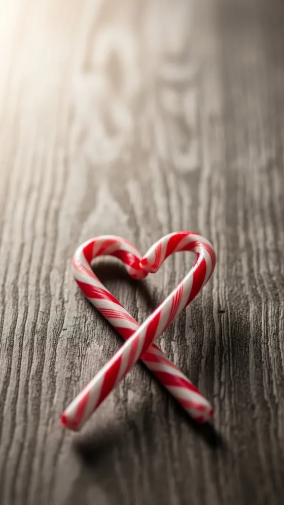Simple Candy Cane Heart Outline