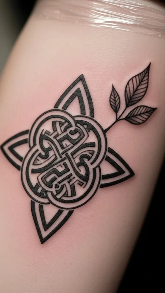 Celtic Knot With Leaf Accent