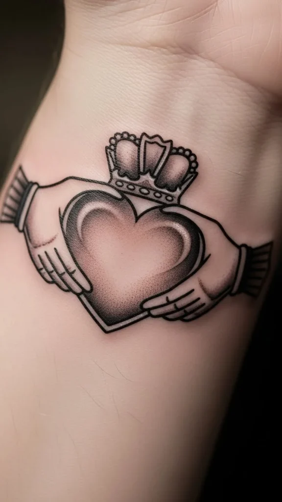 Claddagh With Shaded Heart