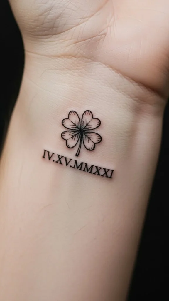 Clover with Roman Numerals