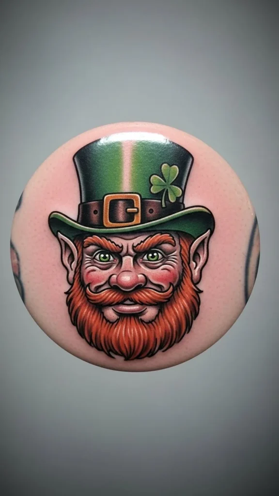 Friendly Leprechaun Head Badge
