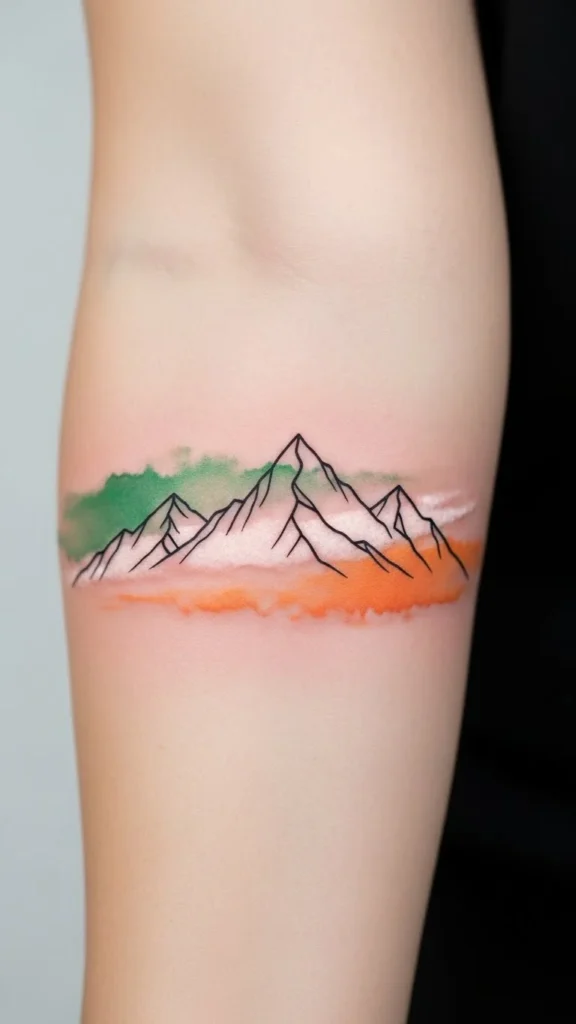 Irish Flag Mountain Tattoo