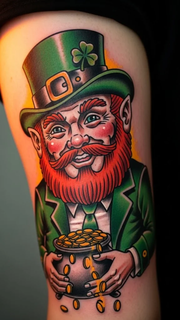 Leprechaun Holding Gold Coins