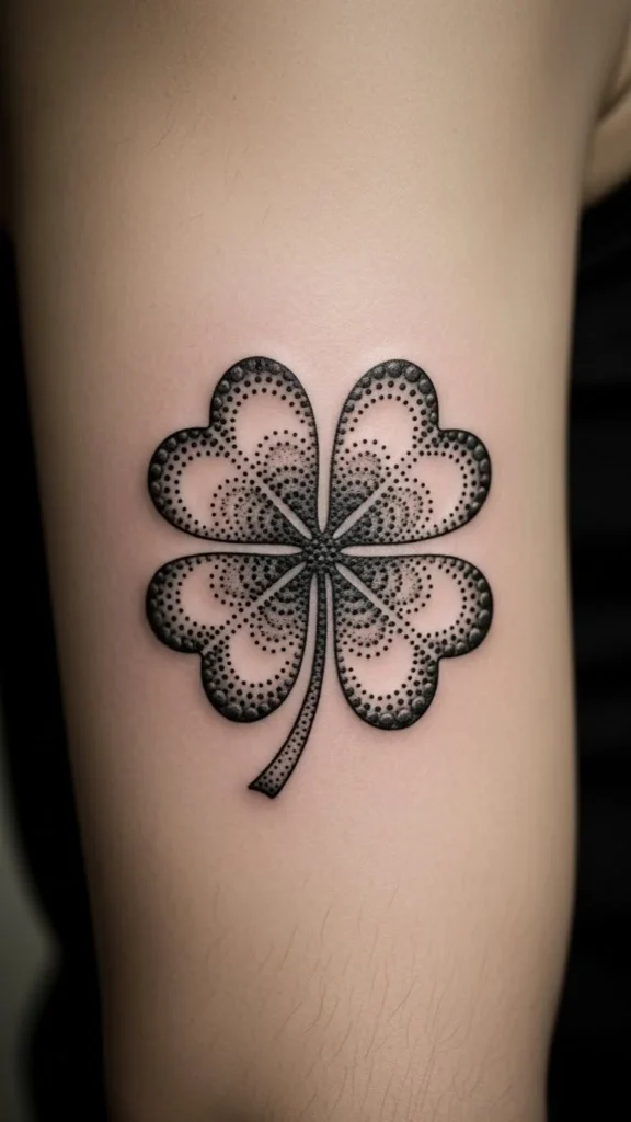 Minimal Dotwork Clover