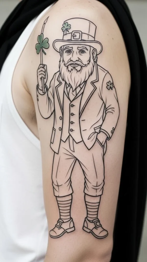 Minimal Line Leprechaun Body