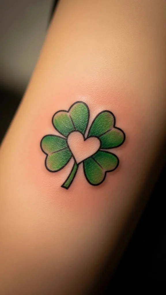 Shamrock with Heart Center
