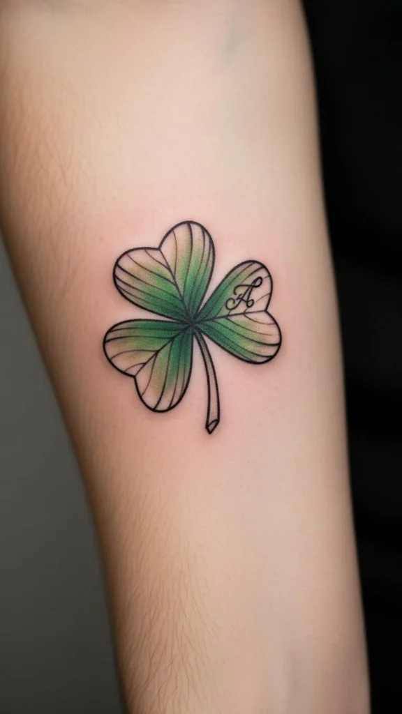 Shamrock with Initial Accent
