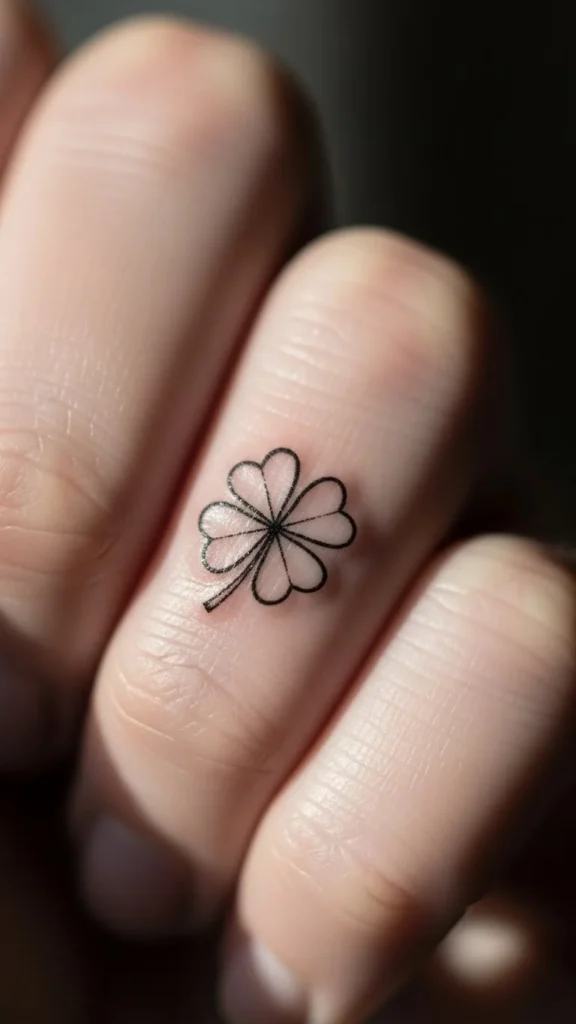 Tiny Clover on the Finger