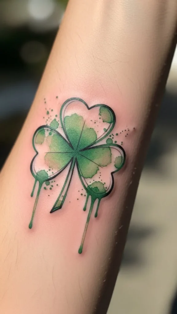Watercolor Shamrock Splash