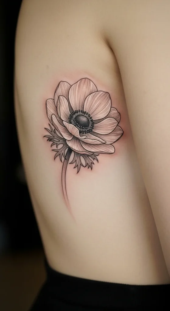 Anemone With Soft Petal Lines