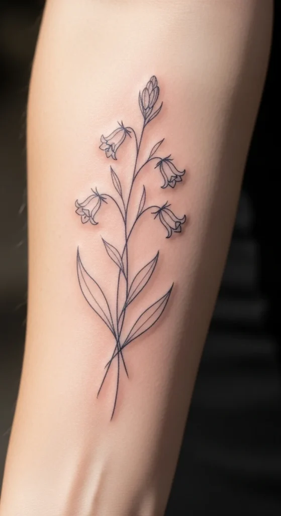 Bluebell Fine Line Tattoo