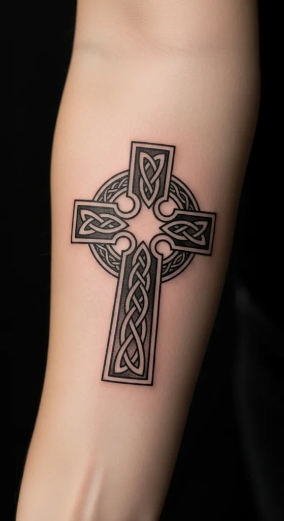 Bold Black Celtic Cross Outline
