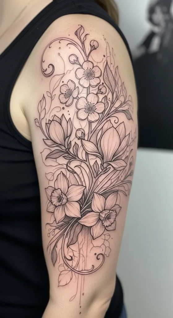 Botanical Sketch Tattoo