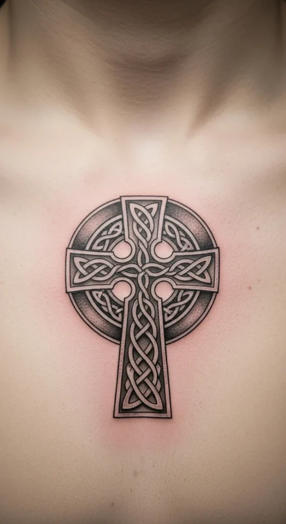 Celtic Cross Chest Placement