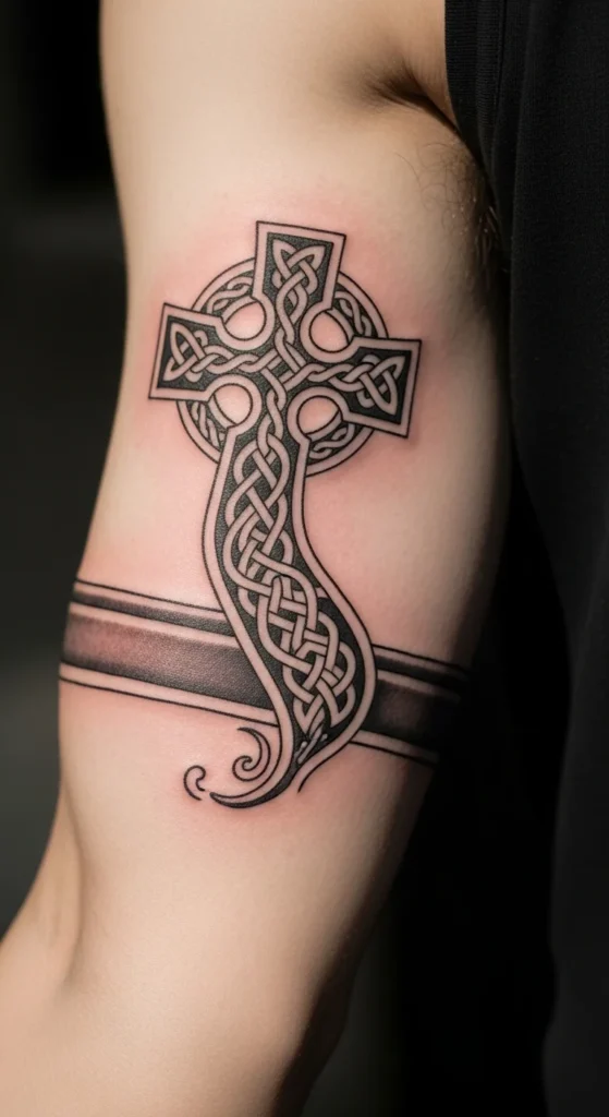 Celtic Cross With Arm Band Flow