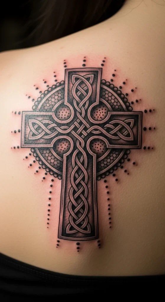 Celtic Cross With Beaded Border