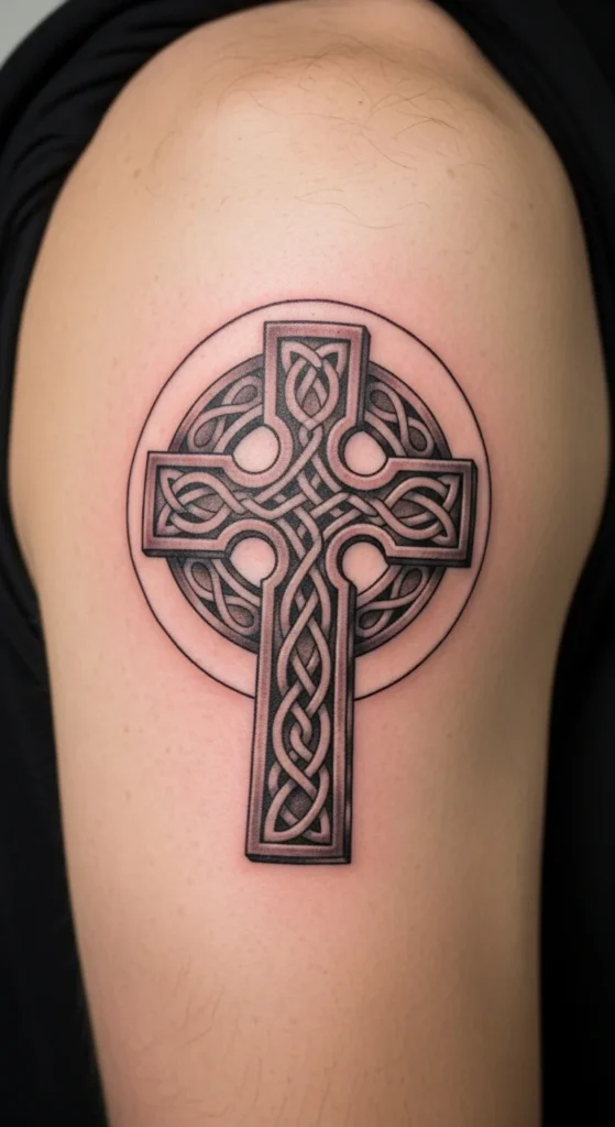 Celtic Cross With Circular Halo