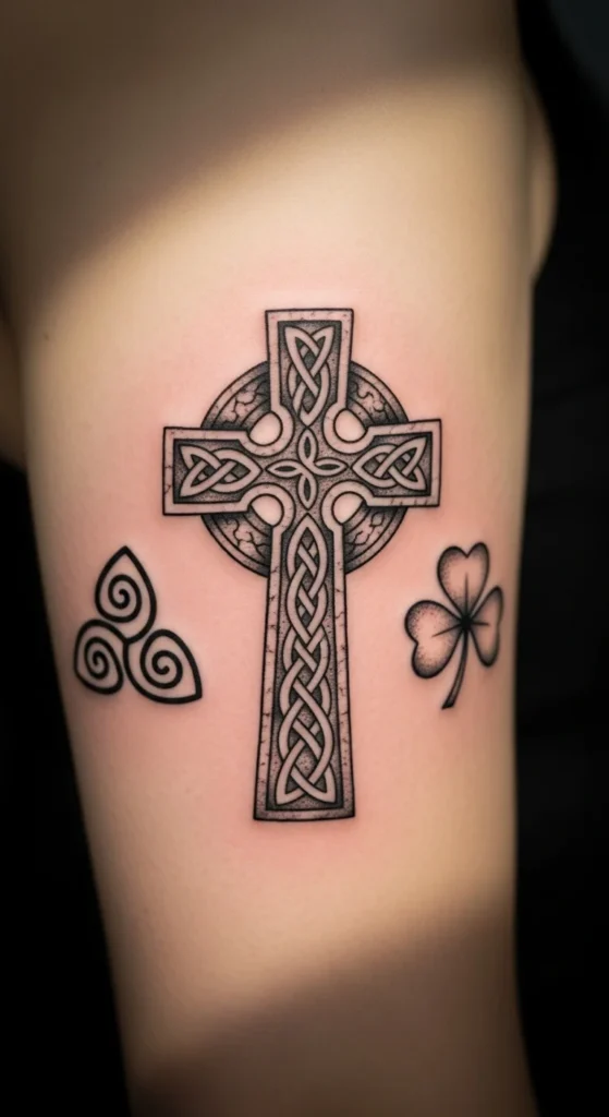 Celtic Cross With Heritage Motifs