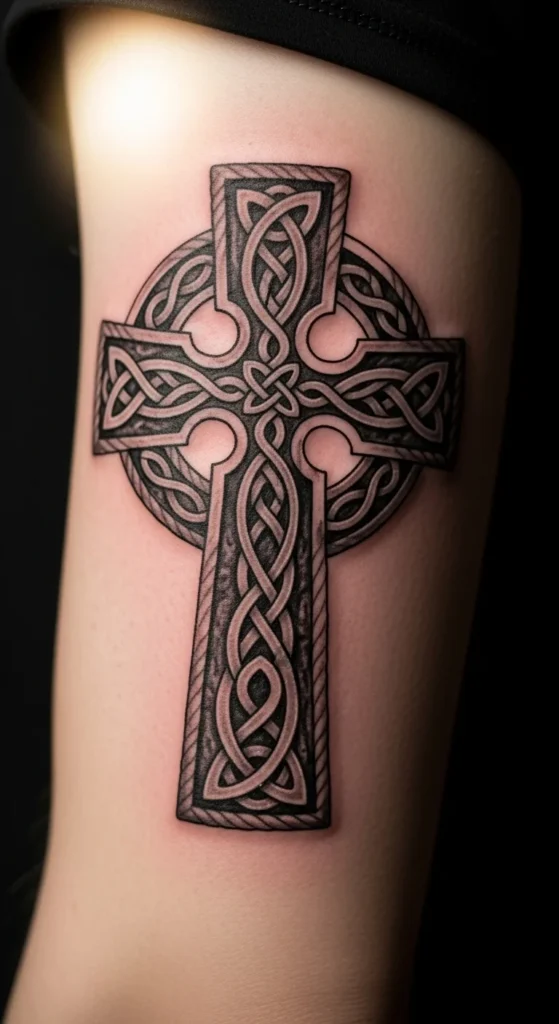 Celtic Cross With Rope Detail