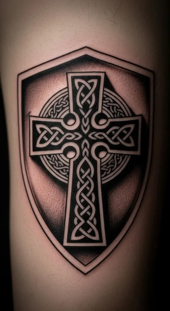 Celtic Cross With Shield Shape