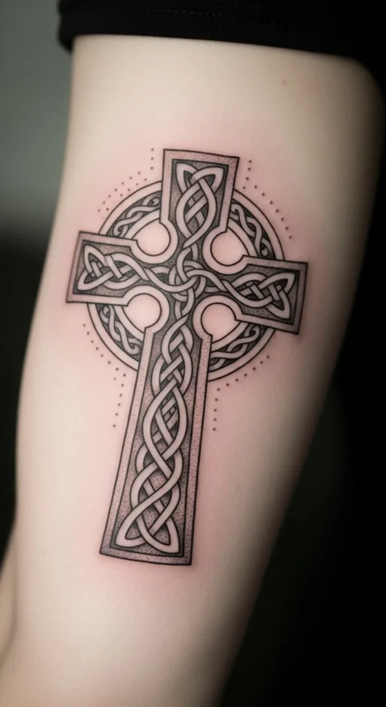 Celtic Cross With Subtle Dot Shading