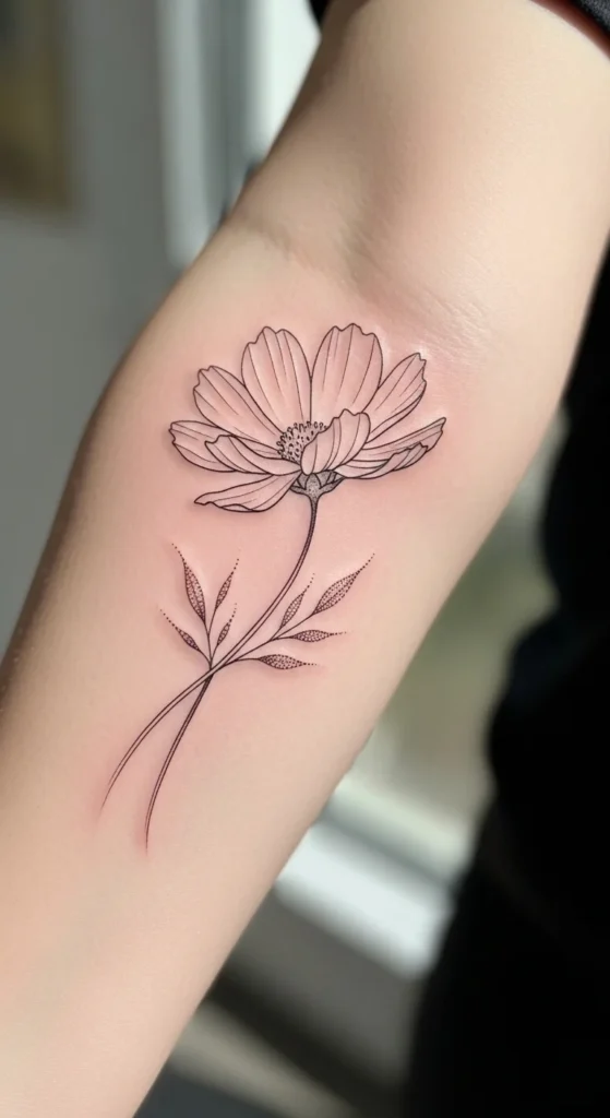 Cosmos Flower Outline