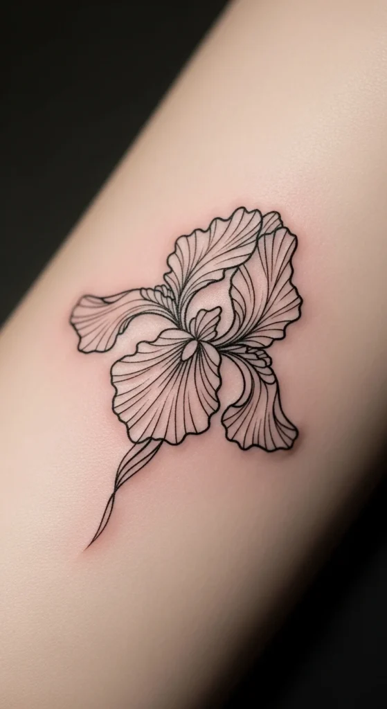 Fine Line Iris Bloom