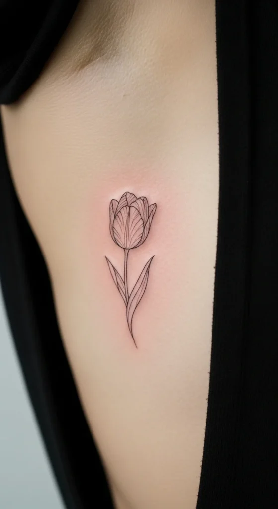 Fine-Line Tulip Facing Inward