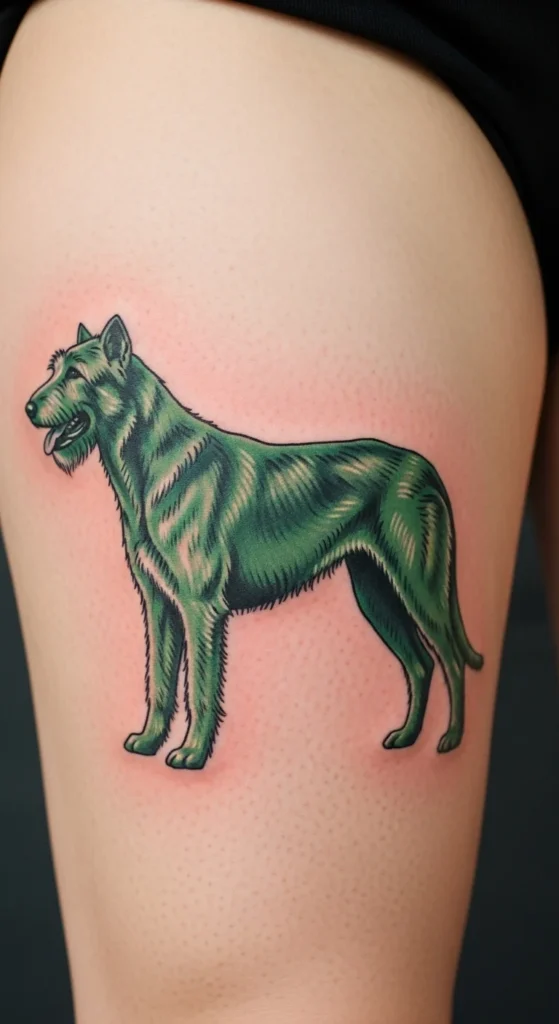 Green Wolfhound Silhouette