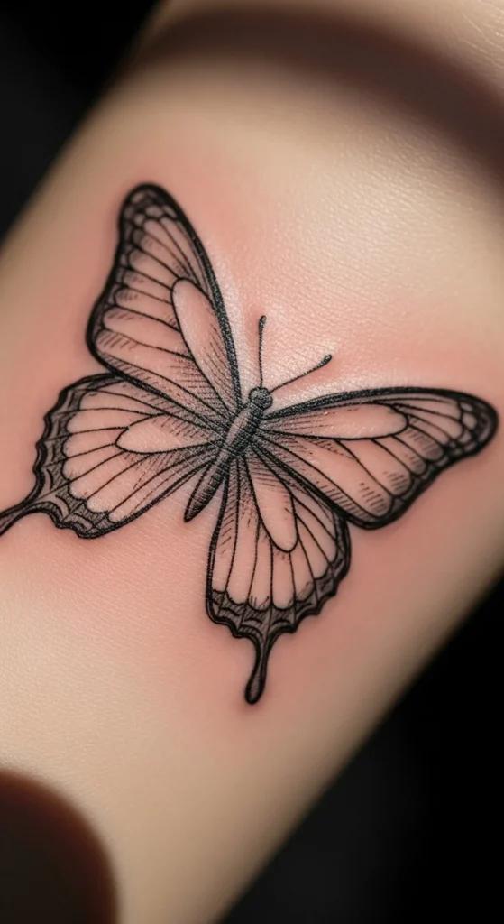 Hand-Sketched Butterfly Outline