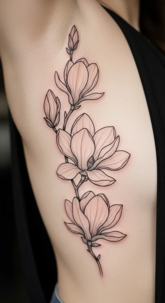 Linework Magnolia Petals