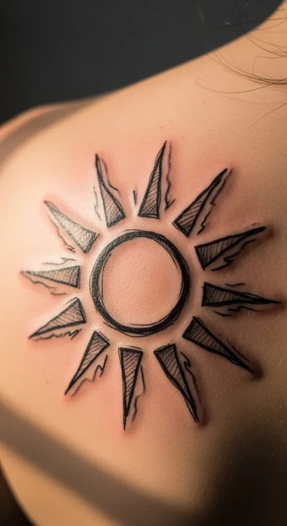 Loose Sun Outline with Rays