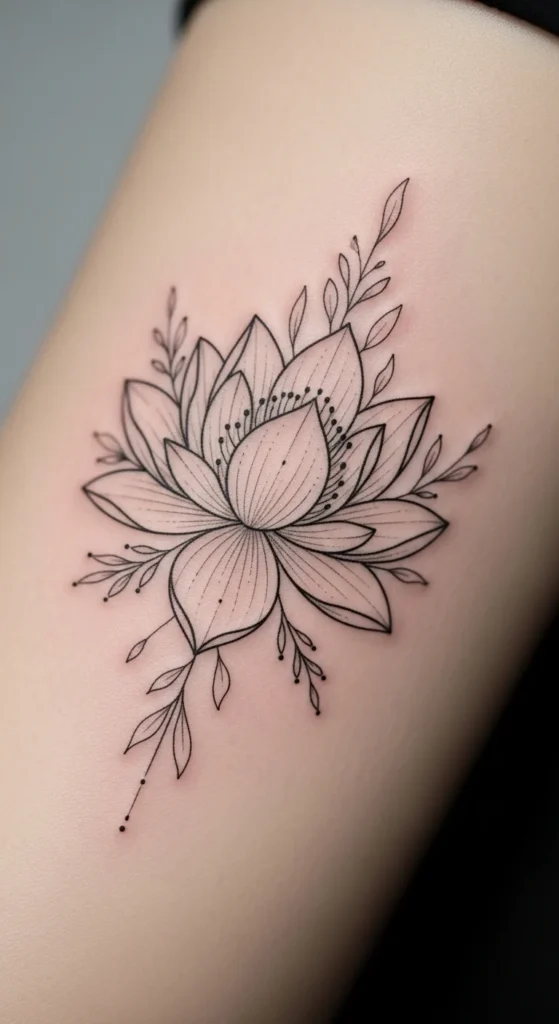 Lotus Linework Tattoo