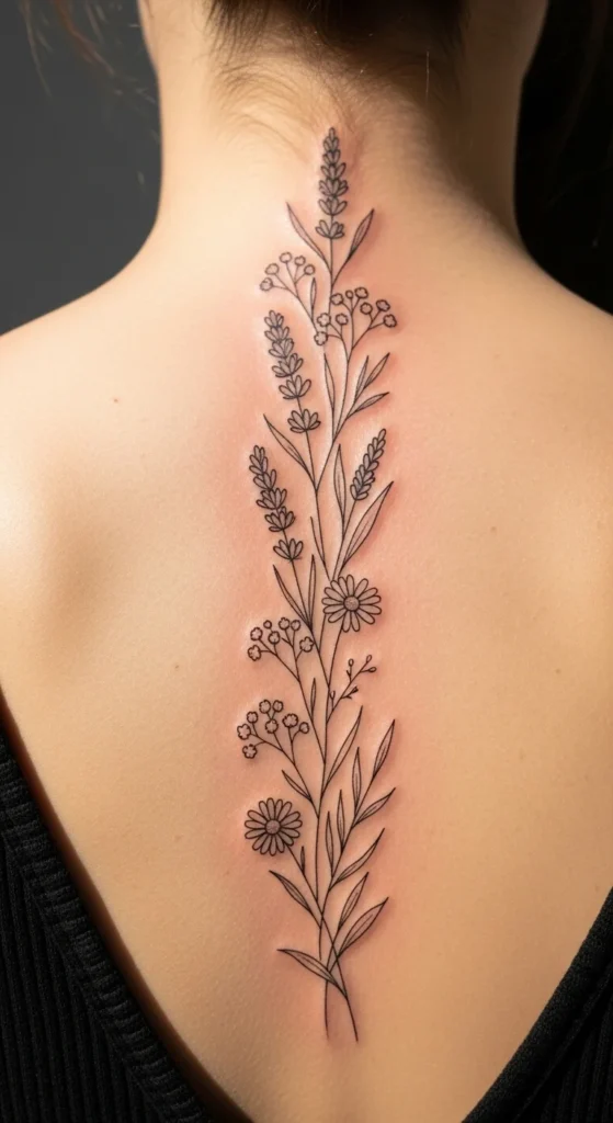 Minimal Floral Spine Accent