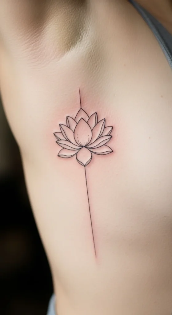 Minimal Lotus Outline