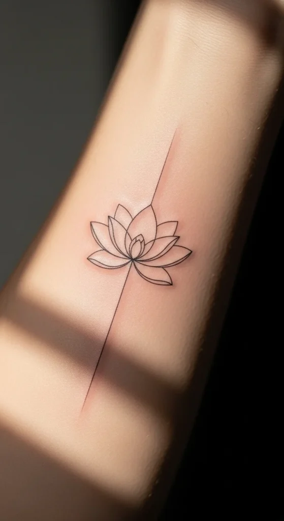 Minimal Lotus Outline