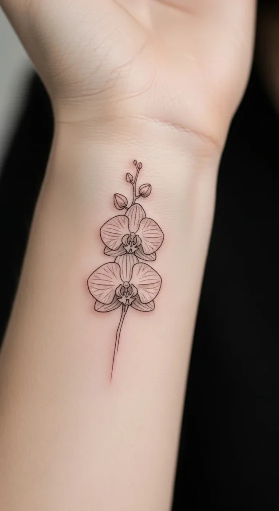 Minimal Orchid on the Wrist