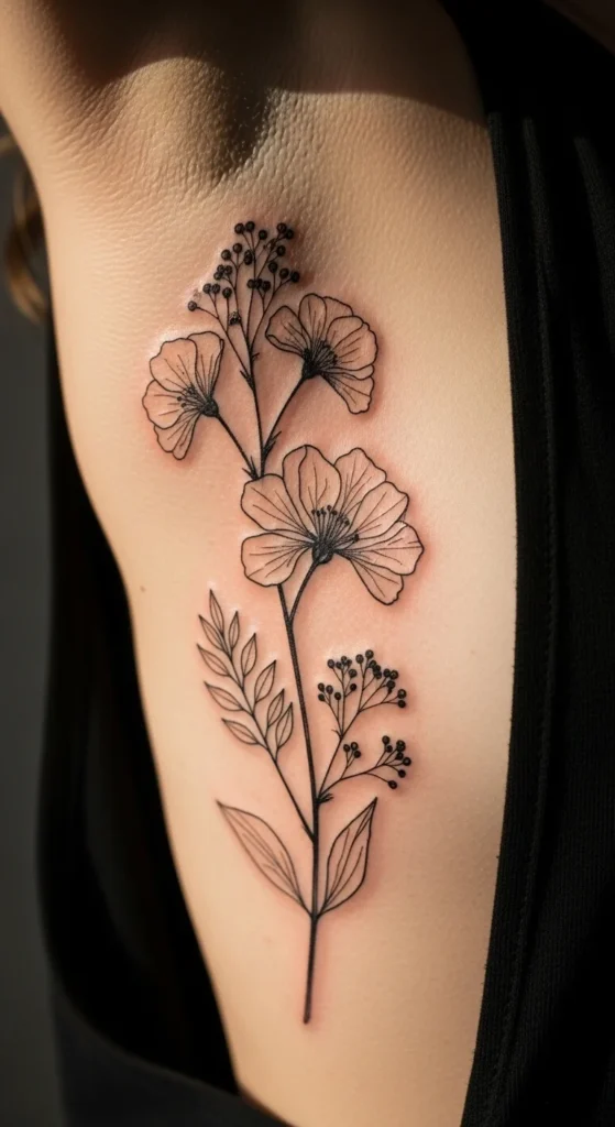 Pressed Flower Style Outline