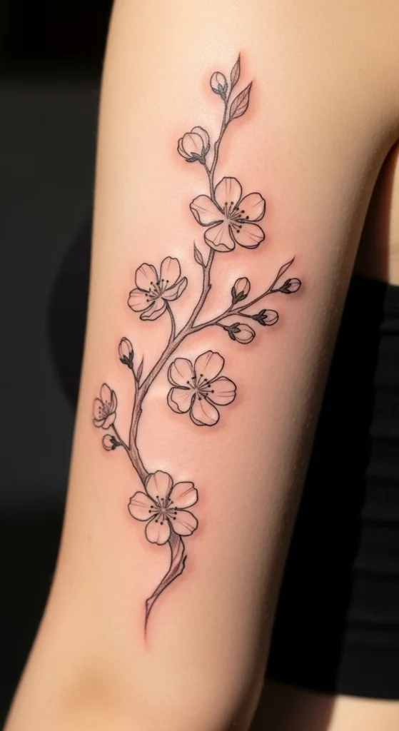 Scribbled Cherry Blossom Branch