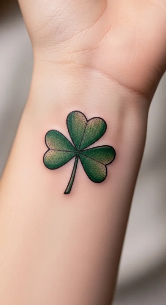 Shamrock Outline With Deep Green Ink