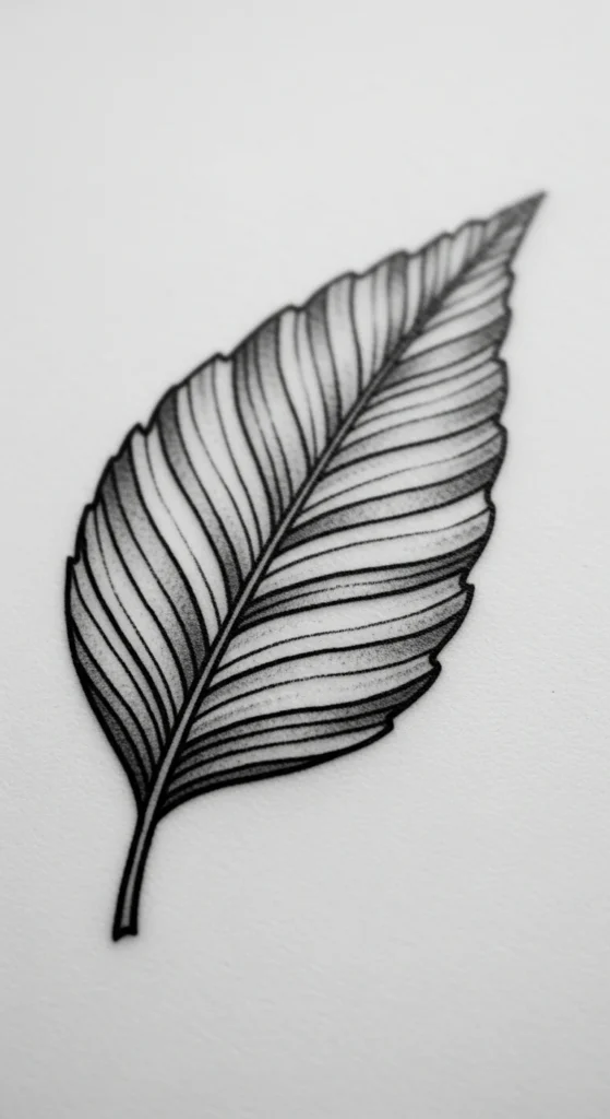 Sketch-Style Leaf Outline