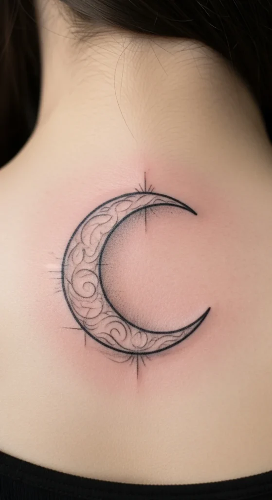 Sketchy Crescent Moon