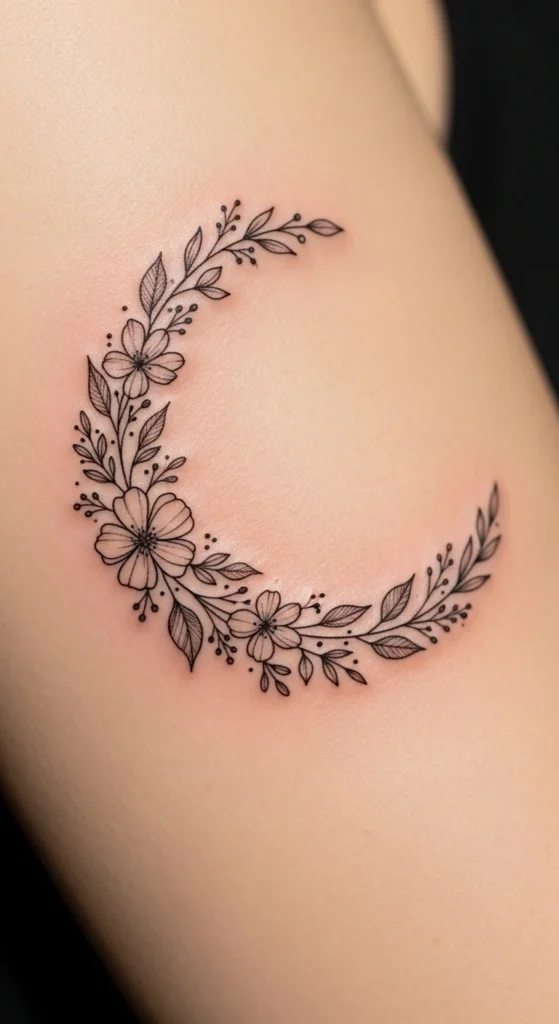 Small Floral Crescent